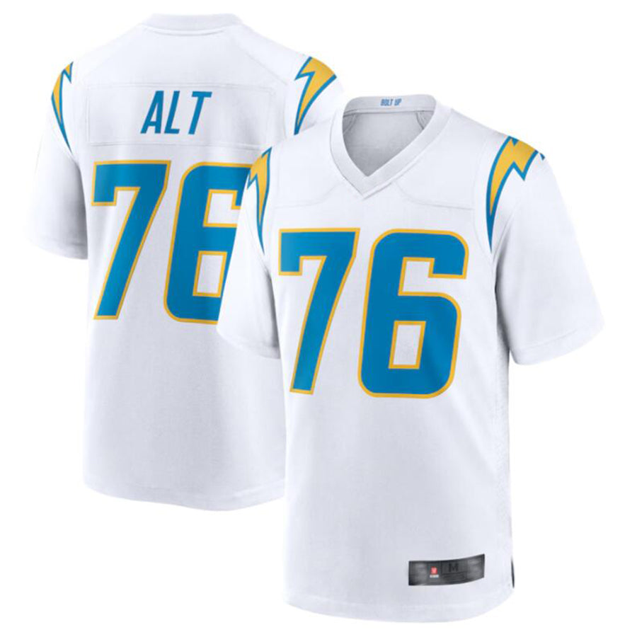 Custom #76 White LAC Football Shirt Top