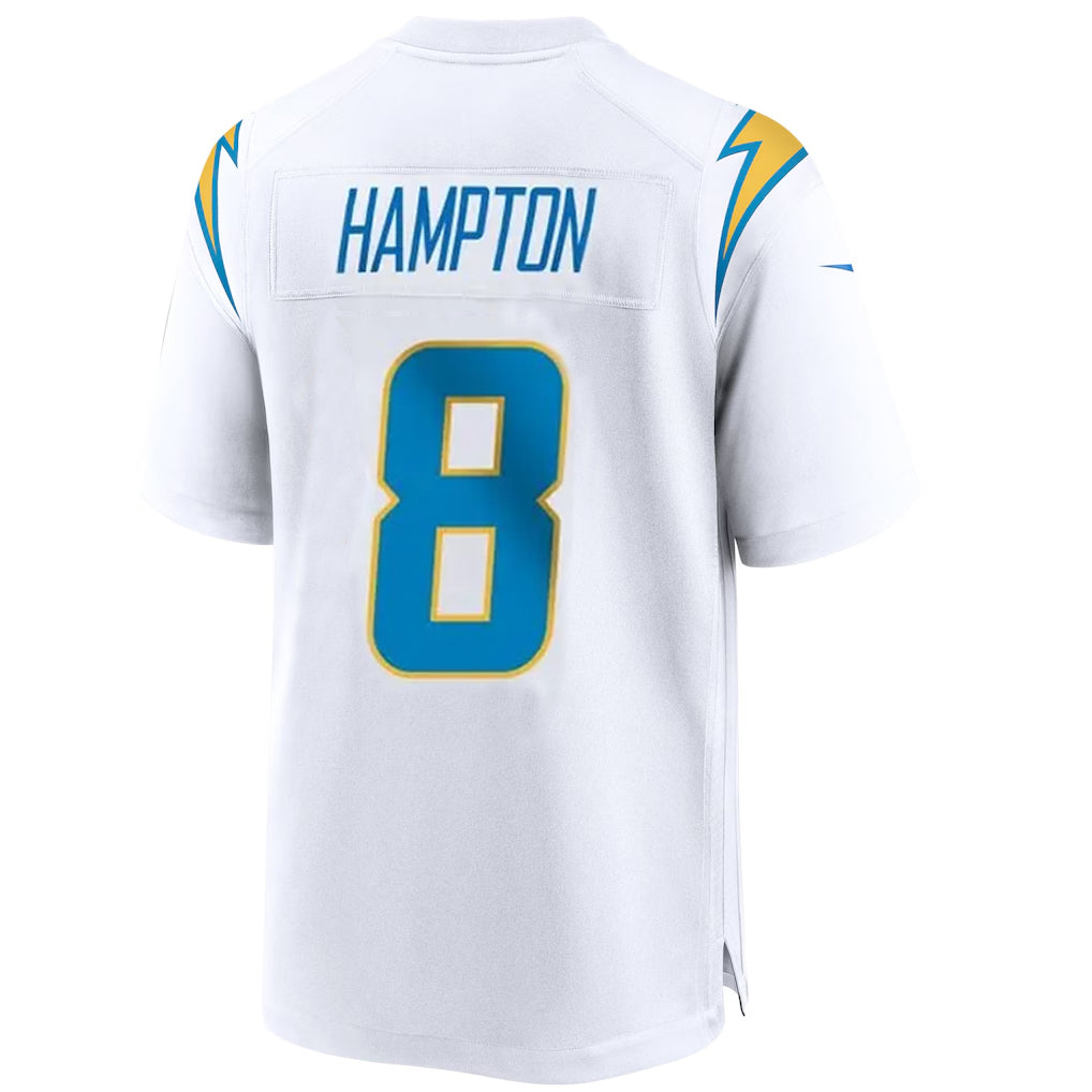 Custom #8 White LAC Football Shirt Top