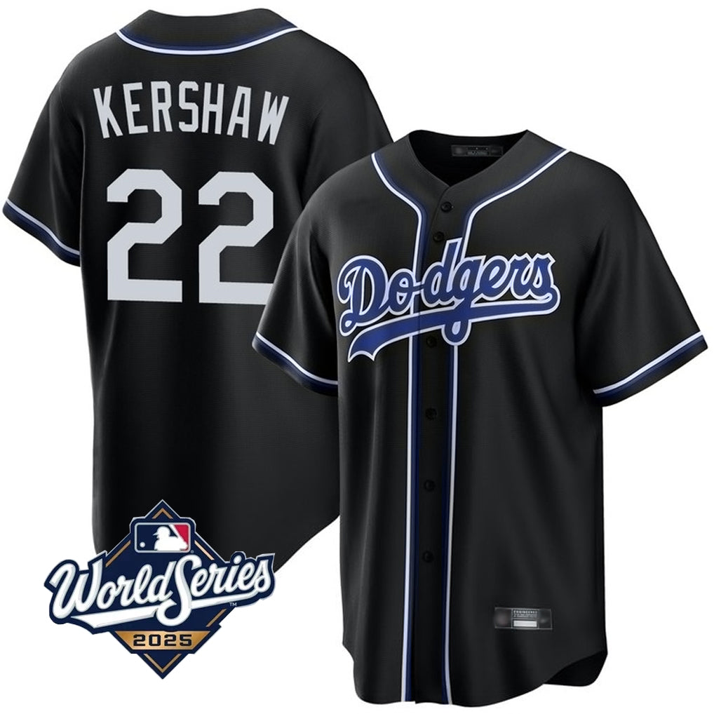 Custom #22 Black 2025 LAD Baseball Shirt Top