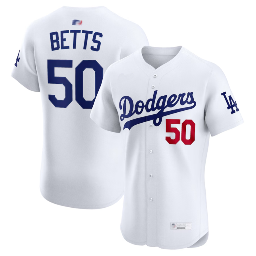 Custom #50 White LAD Baseball Shirt Top
