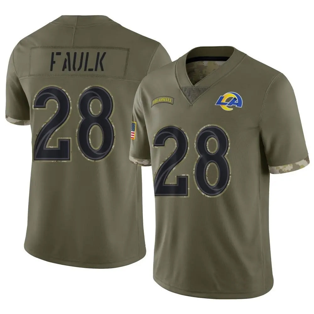 Custom #28 Olive LAR Football Shirt Top