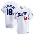 Custom #18 White World Series Champions LAD Baseball Shirt Top