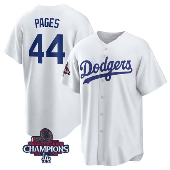 Custom #44 White LAD Baseball Shirt Top