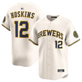 Custom #12 Cream MIL Baseball Shirt Top