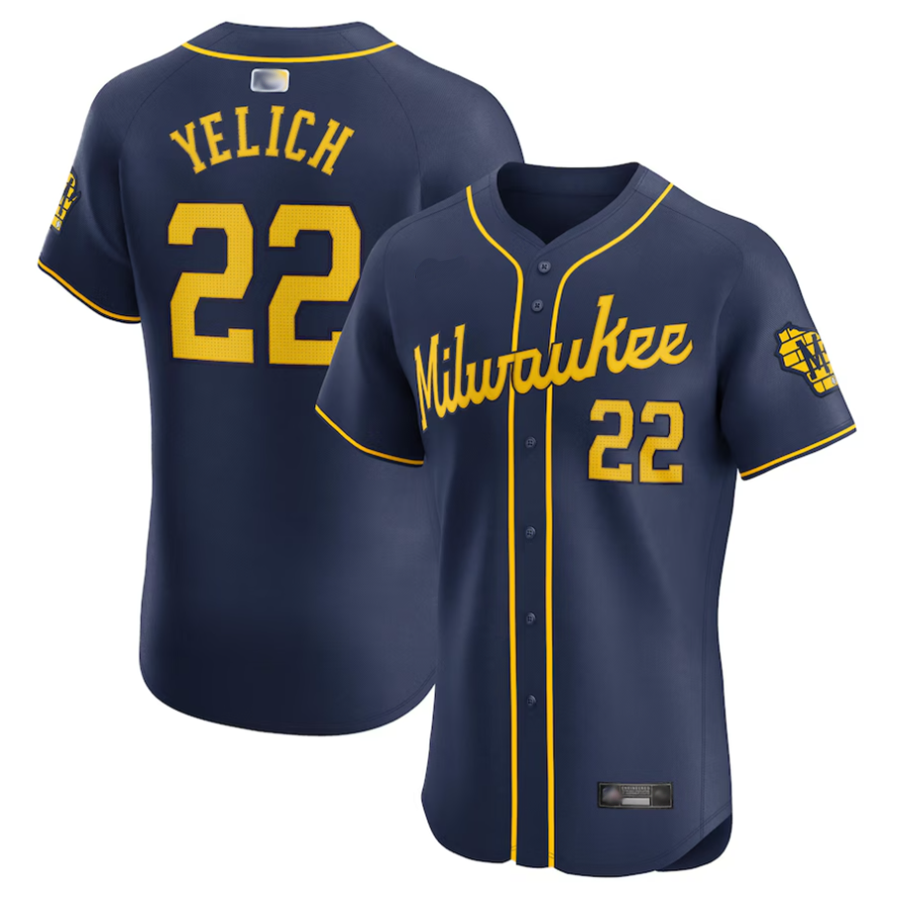 Custom #22 YELICH Pro Stitched Jersey - Premium Edition