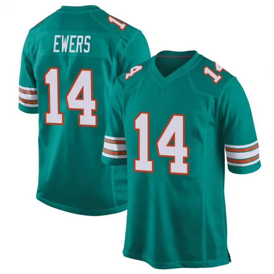 Custom #14 Aqua MIA Football Shirt Top