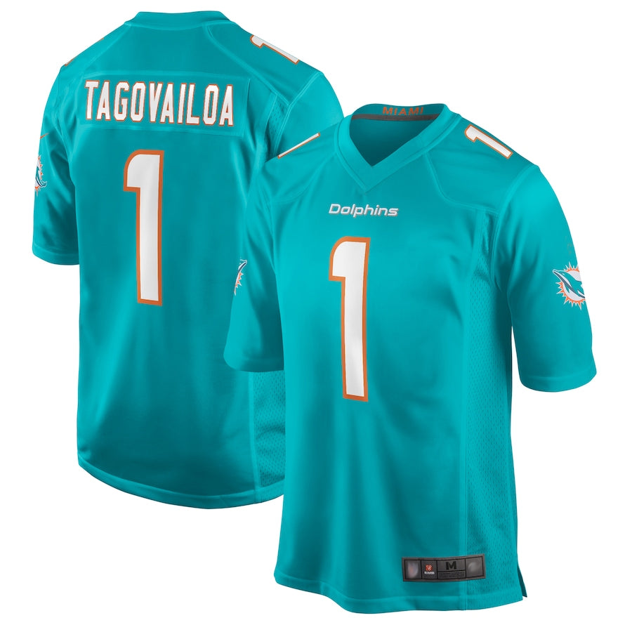 Custom #1 Aqua MIA Football Shirt Top