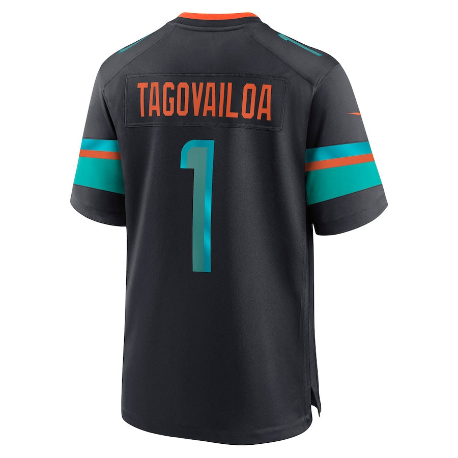 Custom #1 Blue MIA Football Shirt Top