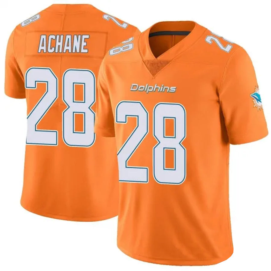 Custom #28 Orange MIA Football Shirt Top