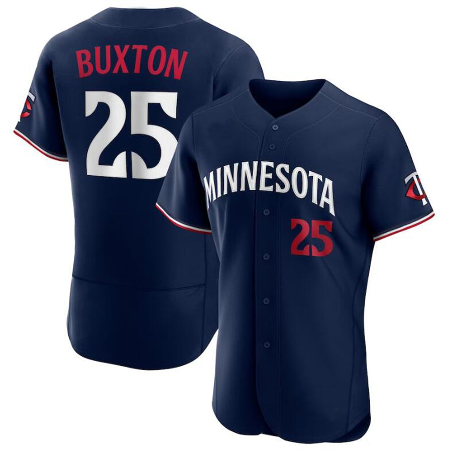 Custom #25 Navy MIN Baseball Shirt Top