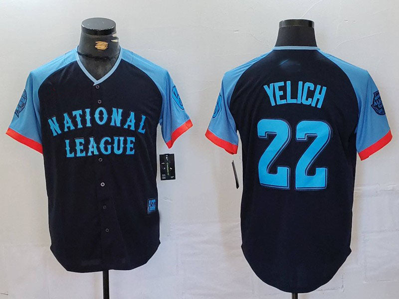 Custom #22 YELICH Pro Stitched Jersey - Premium Edition