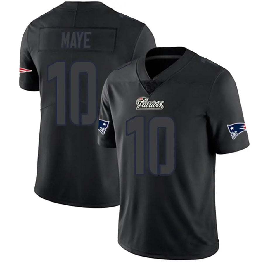 Custom #10 Black NE Football Shirt Top