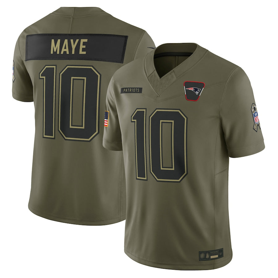 Custom #10 Olive NE Football Shirt Top