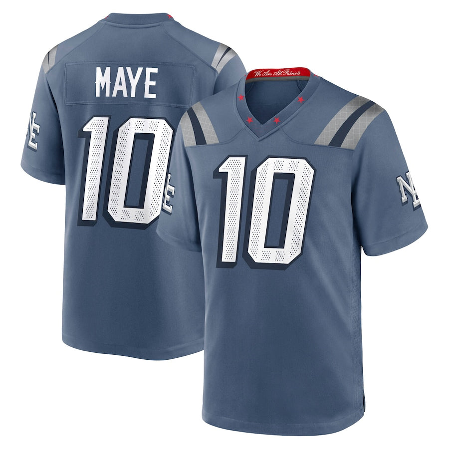 Custom #10 Blue NE Football Shirt Top