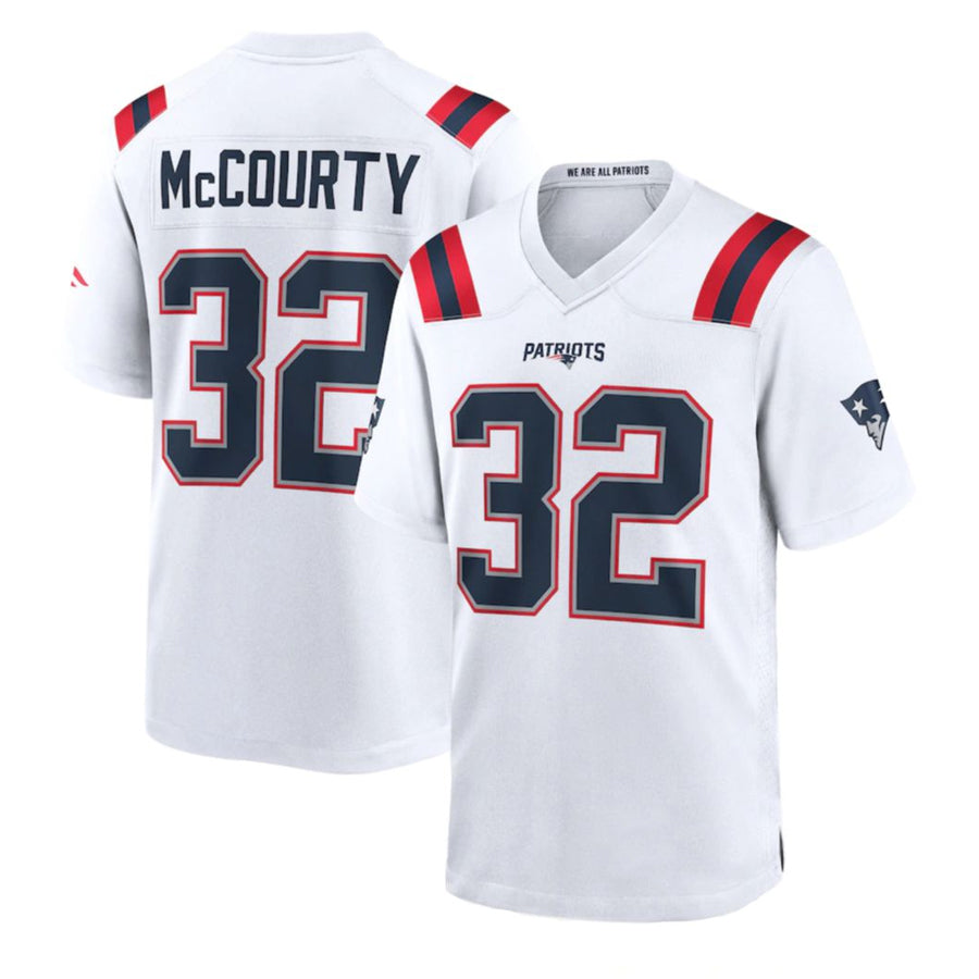 Custom #32 White NE Football Shirt Top