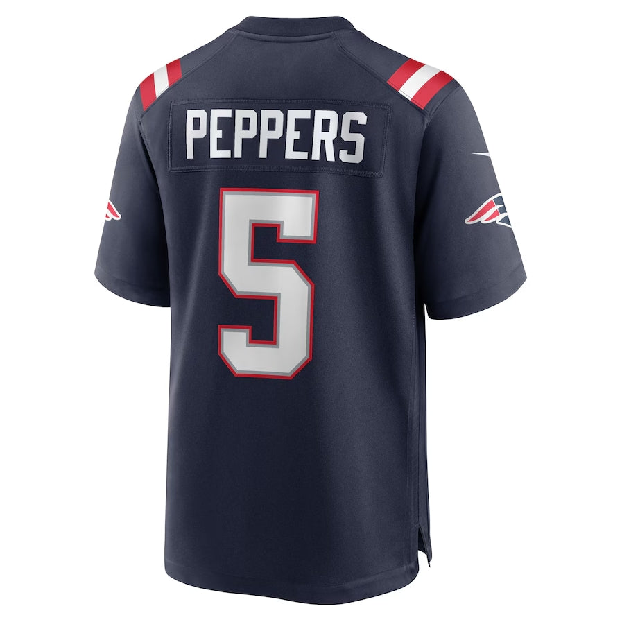 Custom #5 Navy NE Football Shirt Top