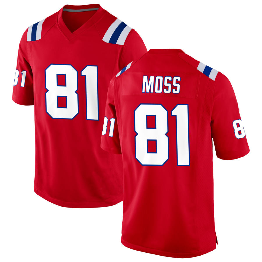 Custom #81 Red NE Football Shirt Top