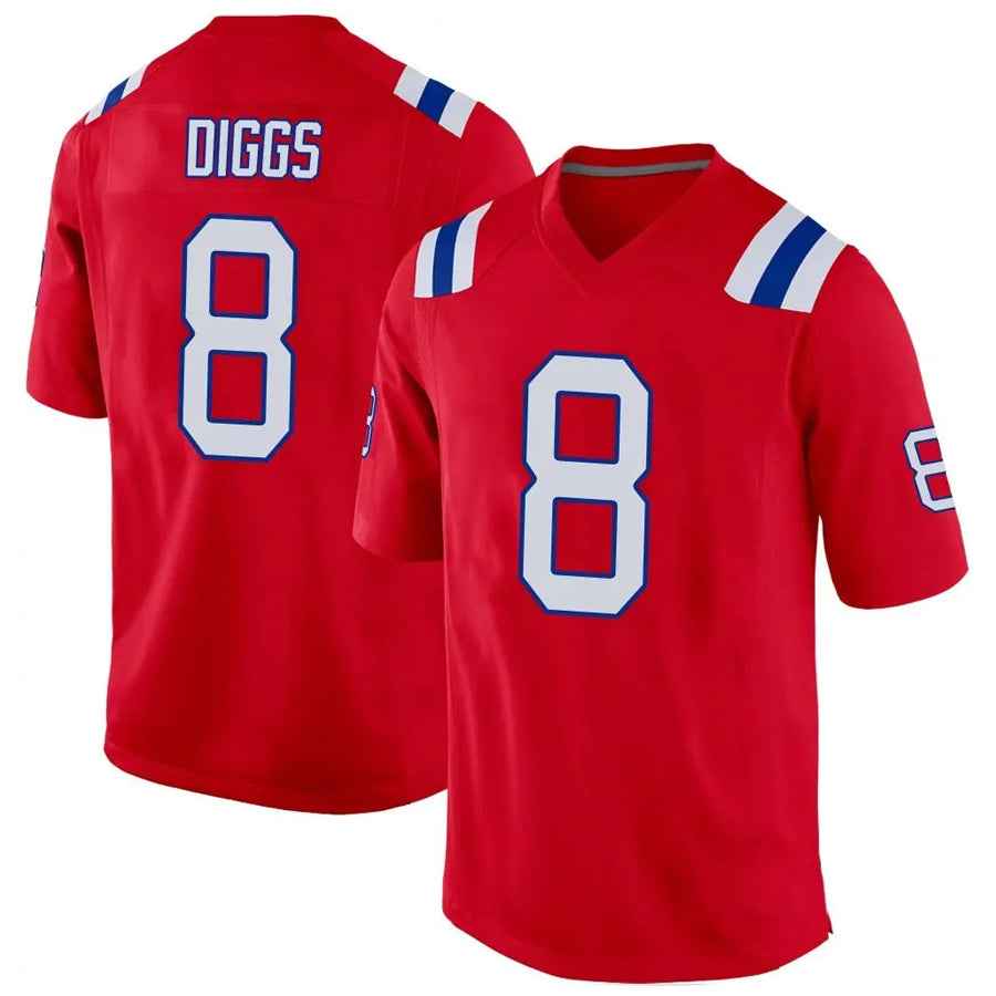 Custom #8 Red NE Football Shirt Top