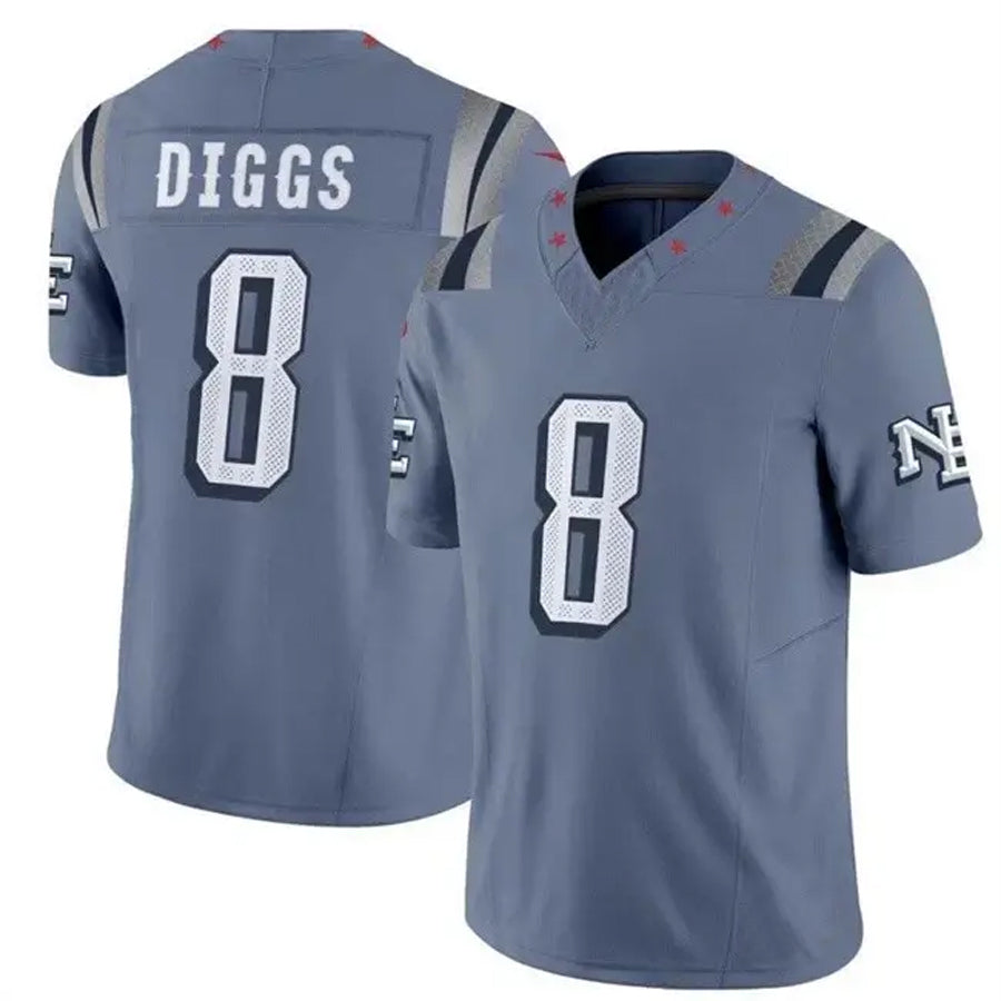 Custom #8 Blue NE Football Shirt Top