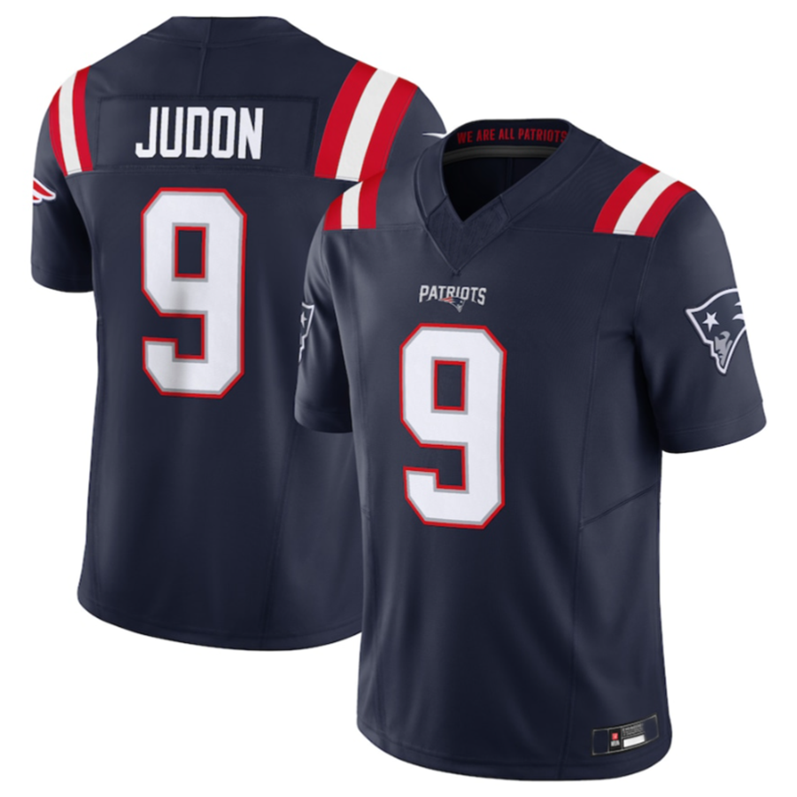 Custom #9 Navy NE Football Shirt Top