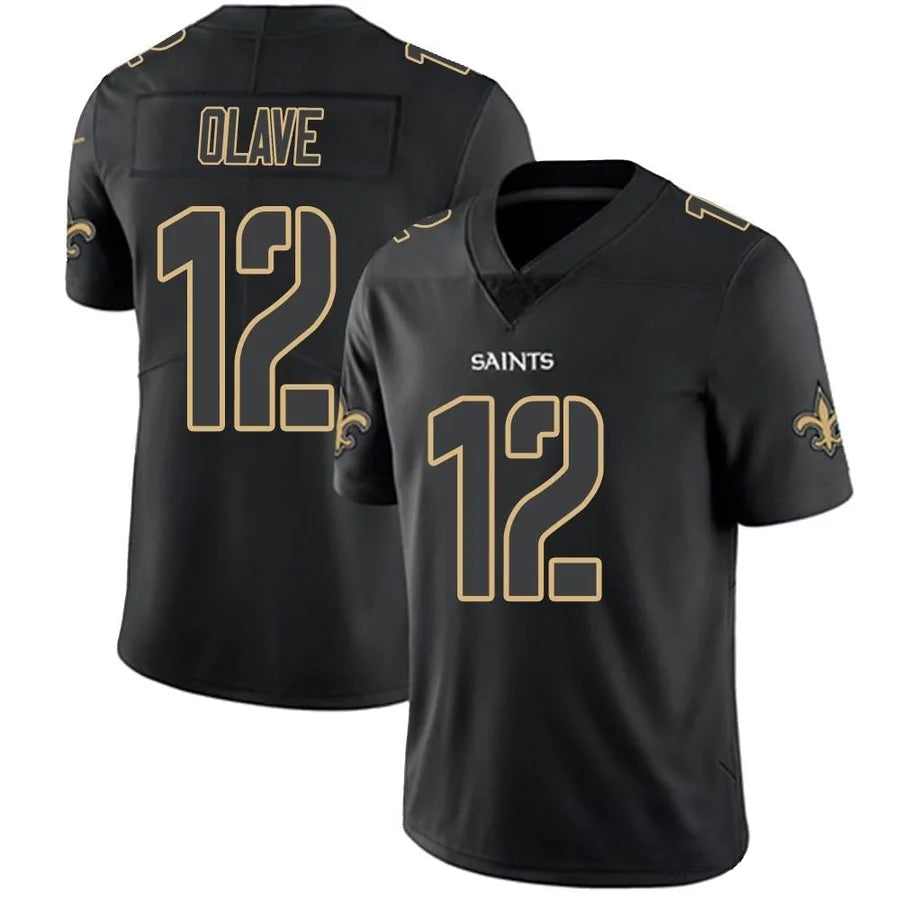 Custom #12 Black NO Football Shirt Top