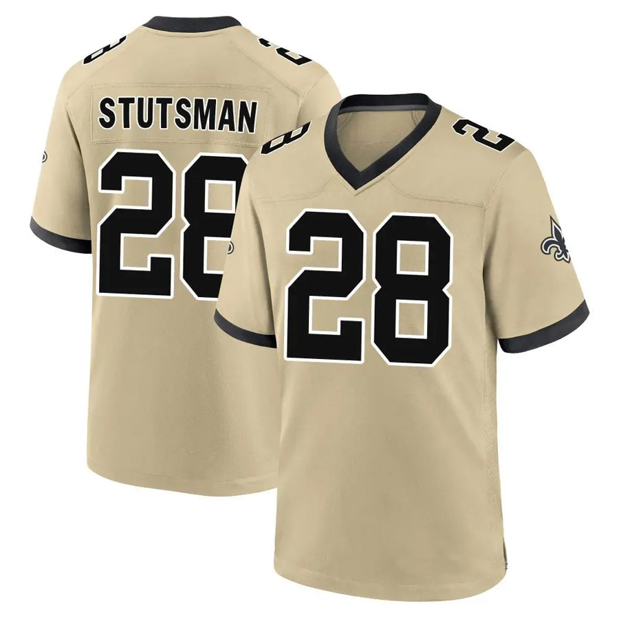 Custom #28 Gold NO Football Shirt Top
