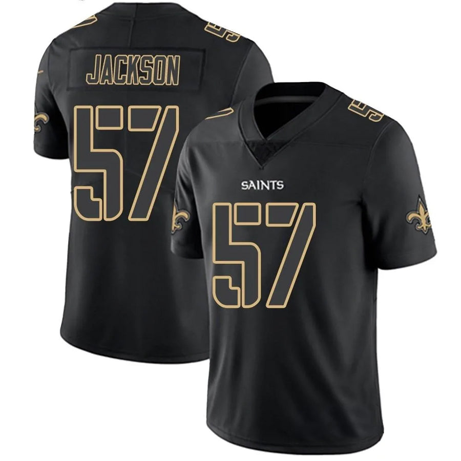 Custom #57 Black NO Football Shirt Top