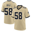 Custom #58 Gold NO Football Shirt Top