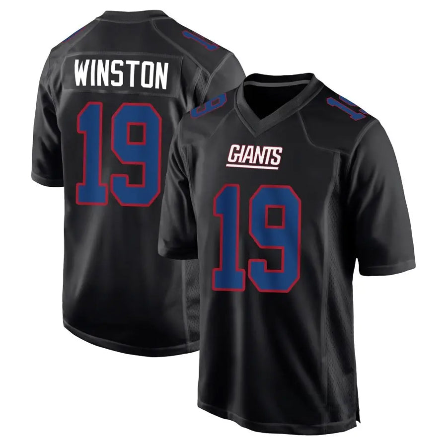 Custom #19 Black NYG Football Shirt Top