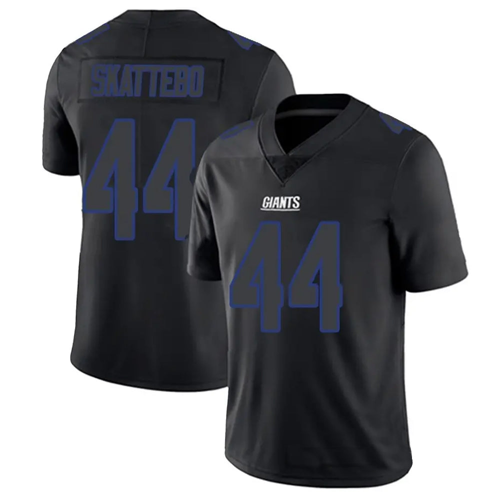 Custom #44 Black NYG Football Shirt Top