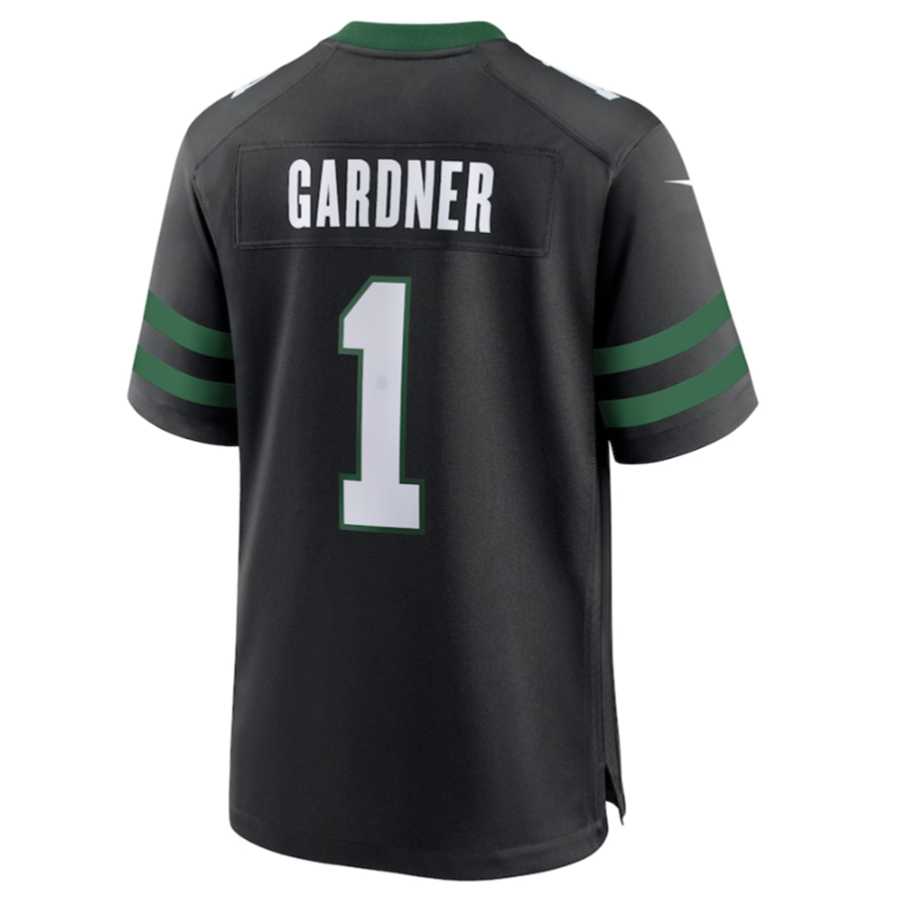 Custom #1 Black NYJ Football Shirt Top