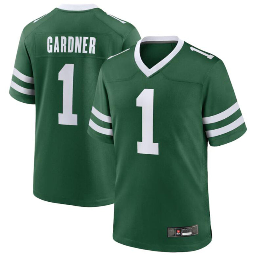 Custom #1 Green NYJ Football Shirt Top
