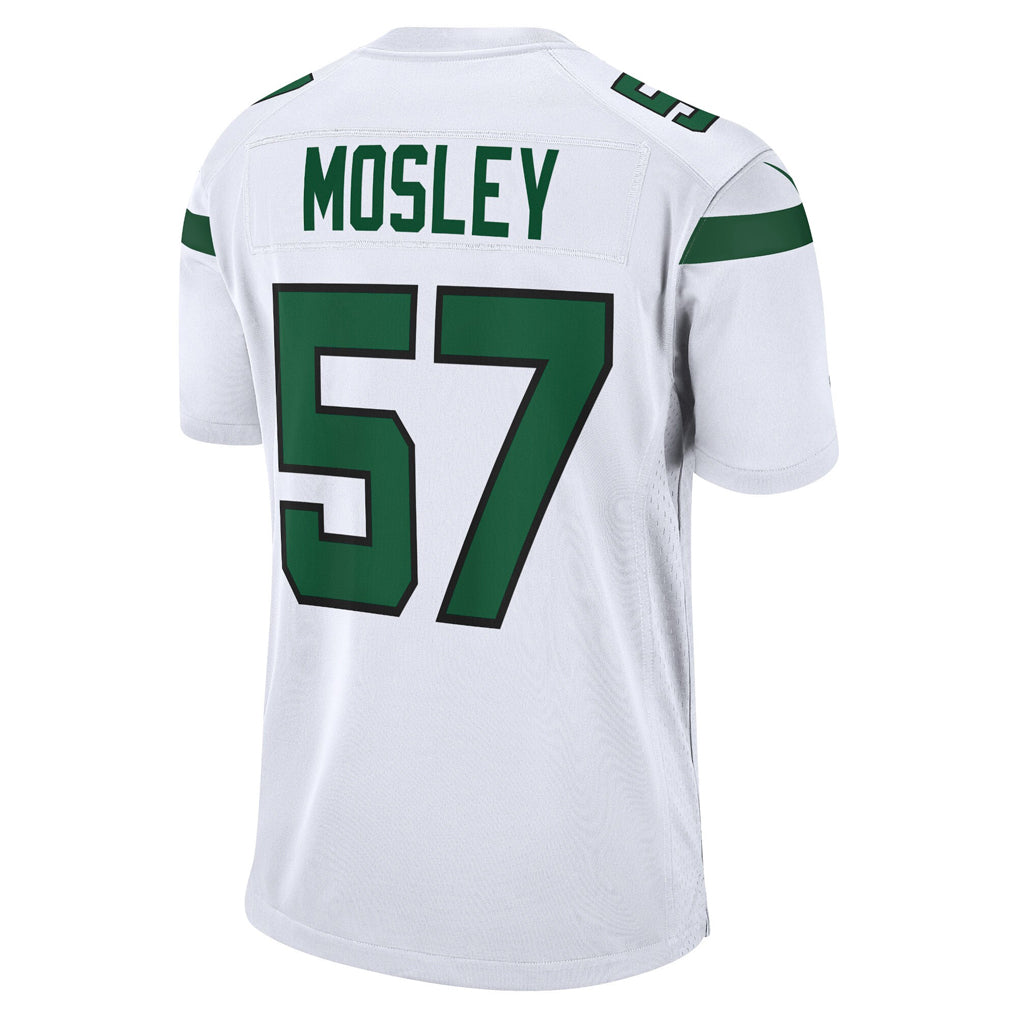 Custom #57 White NYJ Football Shirt Top