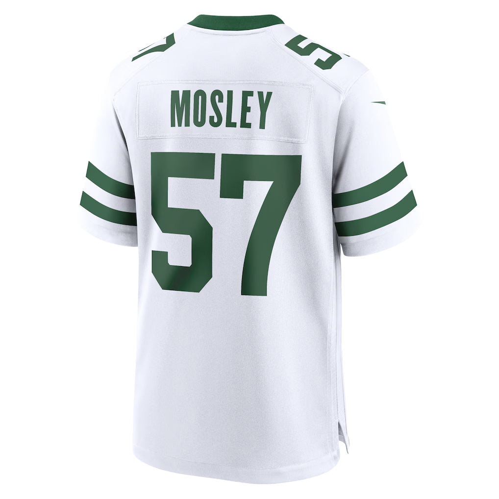 Custom #57 White NYJ Football Shirt Top