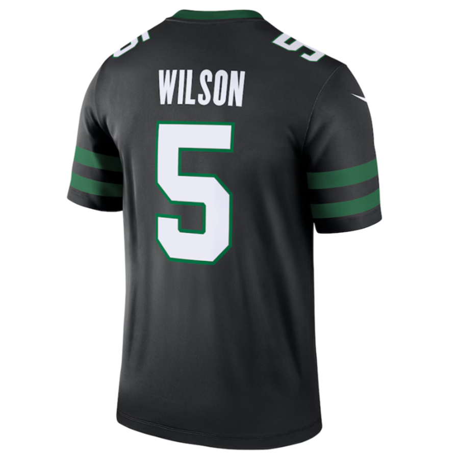 Custom #5 Black NYJ Football Shirt Top