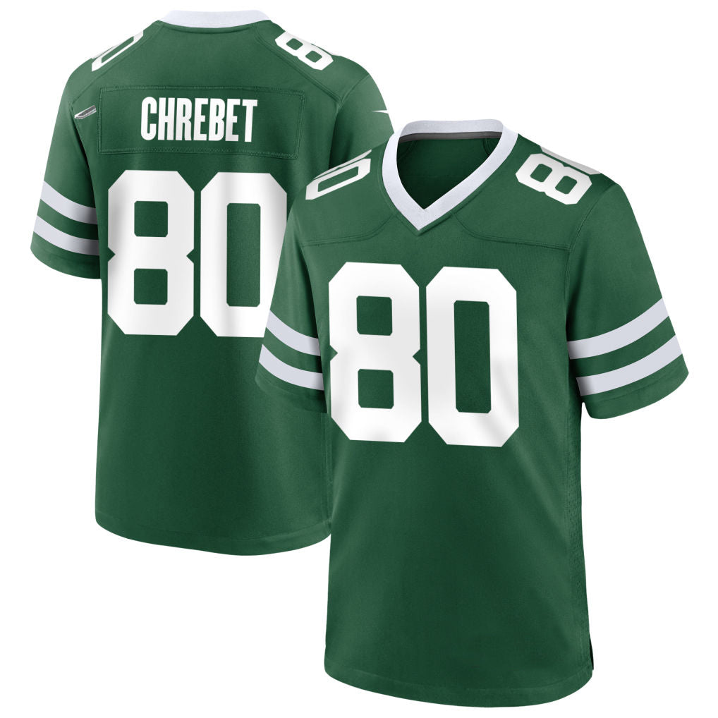 Custom #80 Green NYJ Football Shirt Top