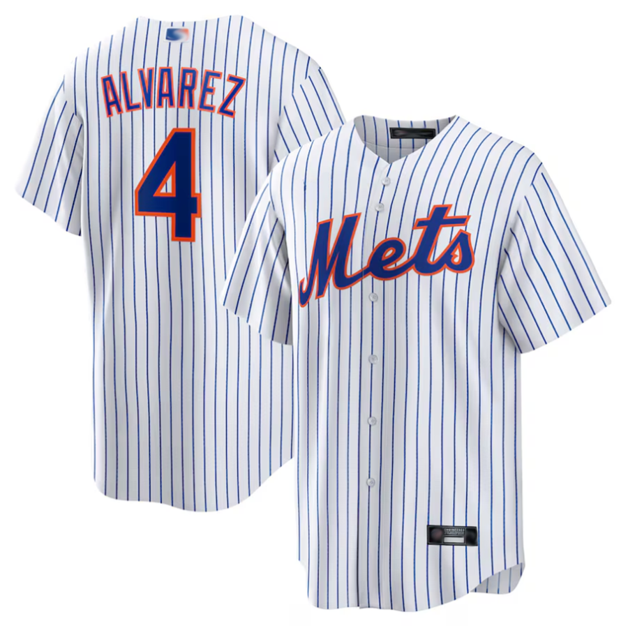Custom #4 White NYM Baseball Shirt Top