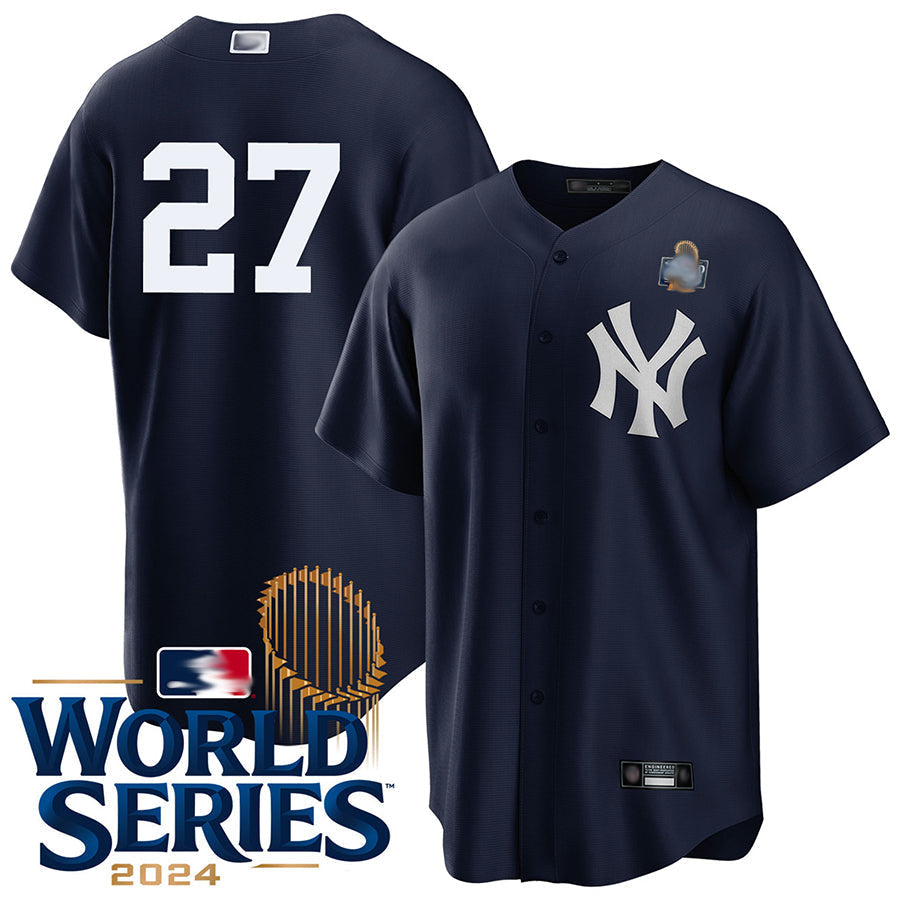 Custom #27 Navy NYY Baseball Shirt Top