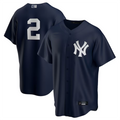 Custom #2 Navy NYY Baseball Shirt Top