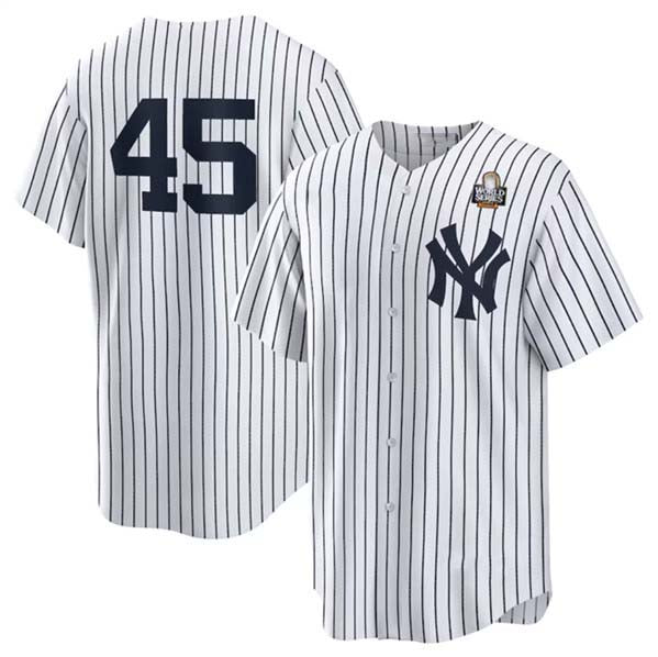 Custom #45 White NYY Baseball Shirt Top