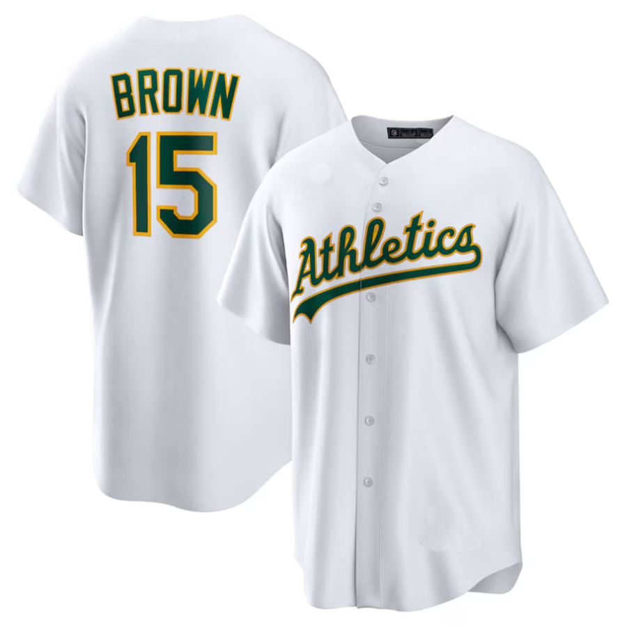 Custom #15 White OAK Baseball Shirt Top