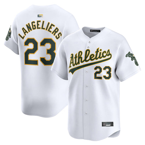 Athletics #23 Shea Langeliers Player White Home Limited Baseball Jerseys