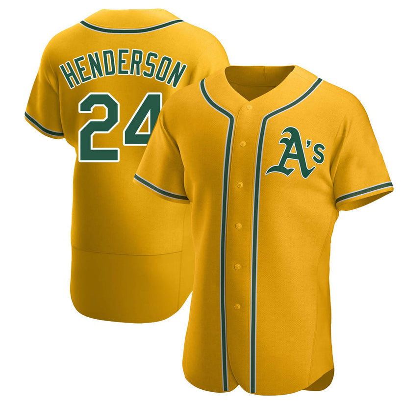 Custom #24 Gold OAK Baseball Shirt Top