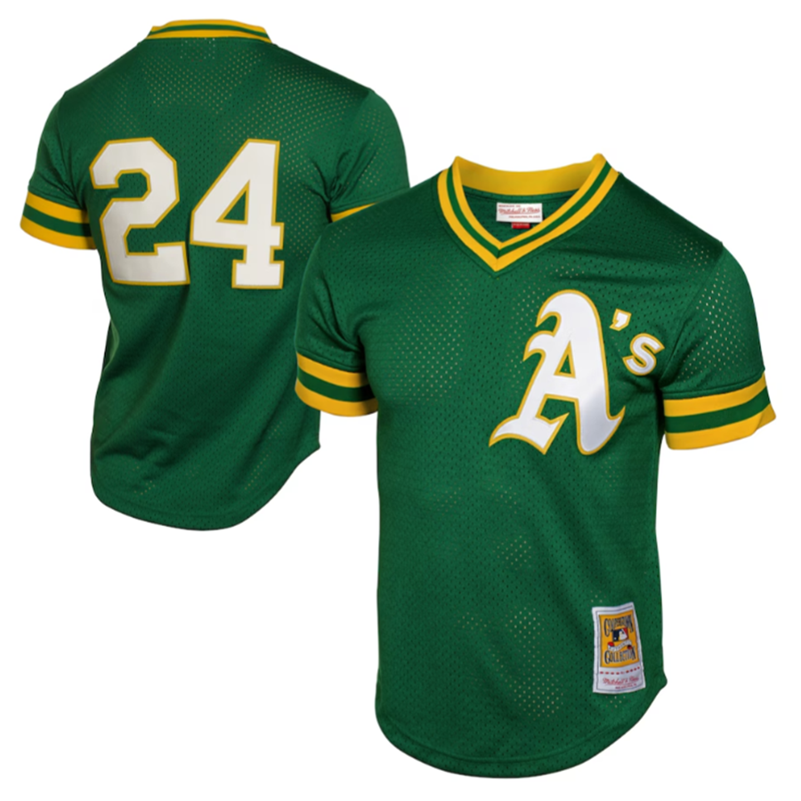 Custom #24 Green 1991 OAK Baseball Shirt Top