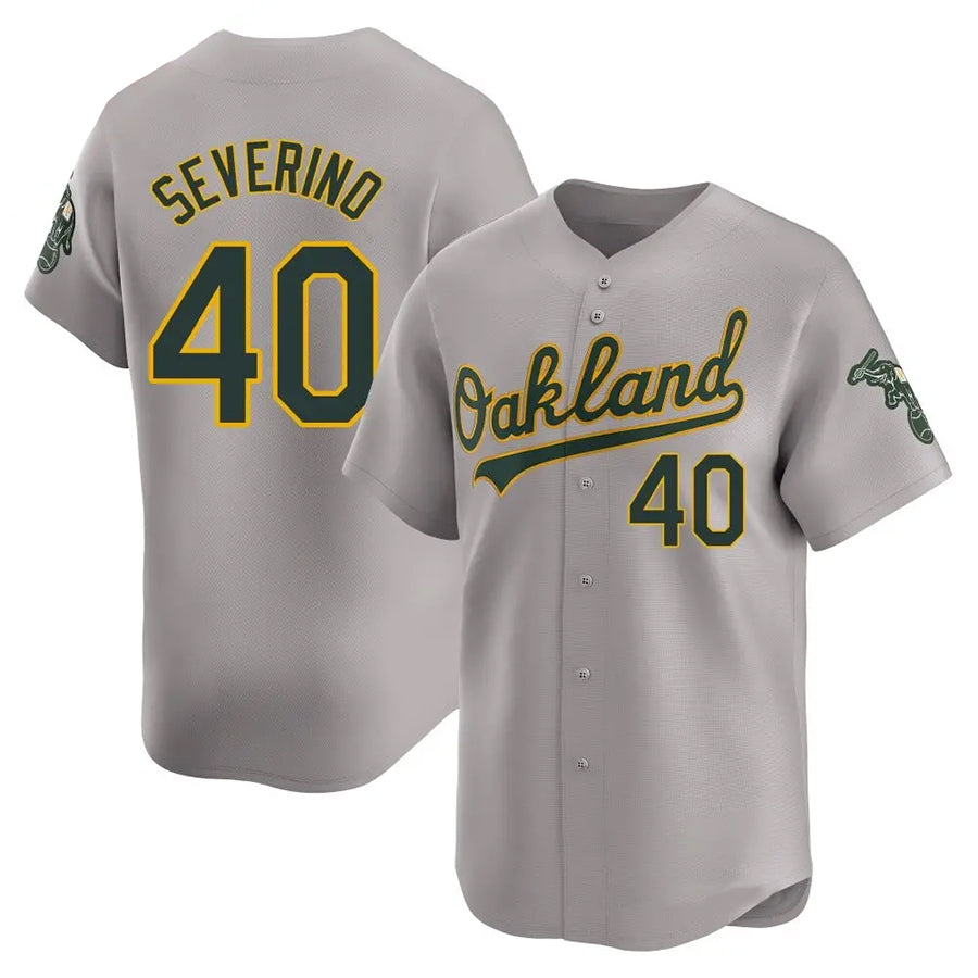 Custom #40 Gray City Connect OAK Baseball Shirt Top