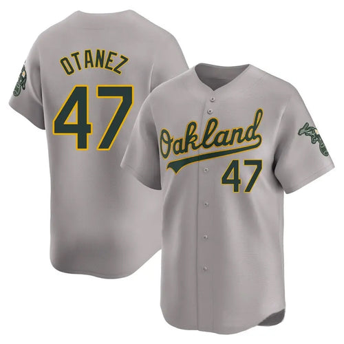 Athletics #47 Michel Ota?ez Player Grey Home Replica Baseball Jerseys