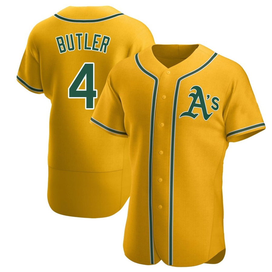Custom #4 Gold OAK Baseball Shirt Top