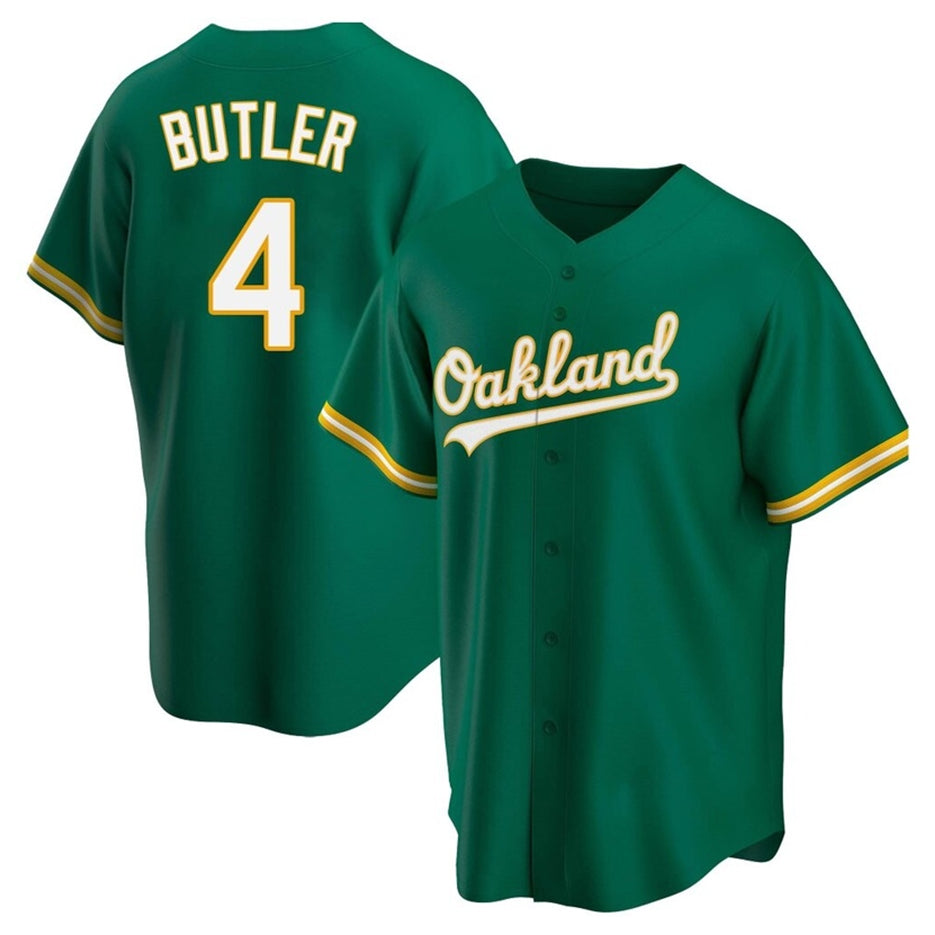 Custom #4 Green OAK Baseball Shirt Top
