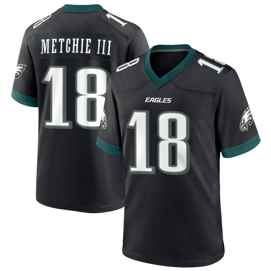 Custom #18 Black PHI Football Shirt Top