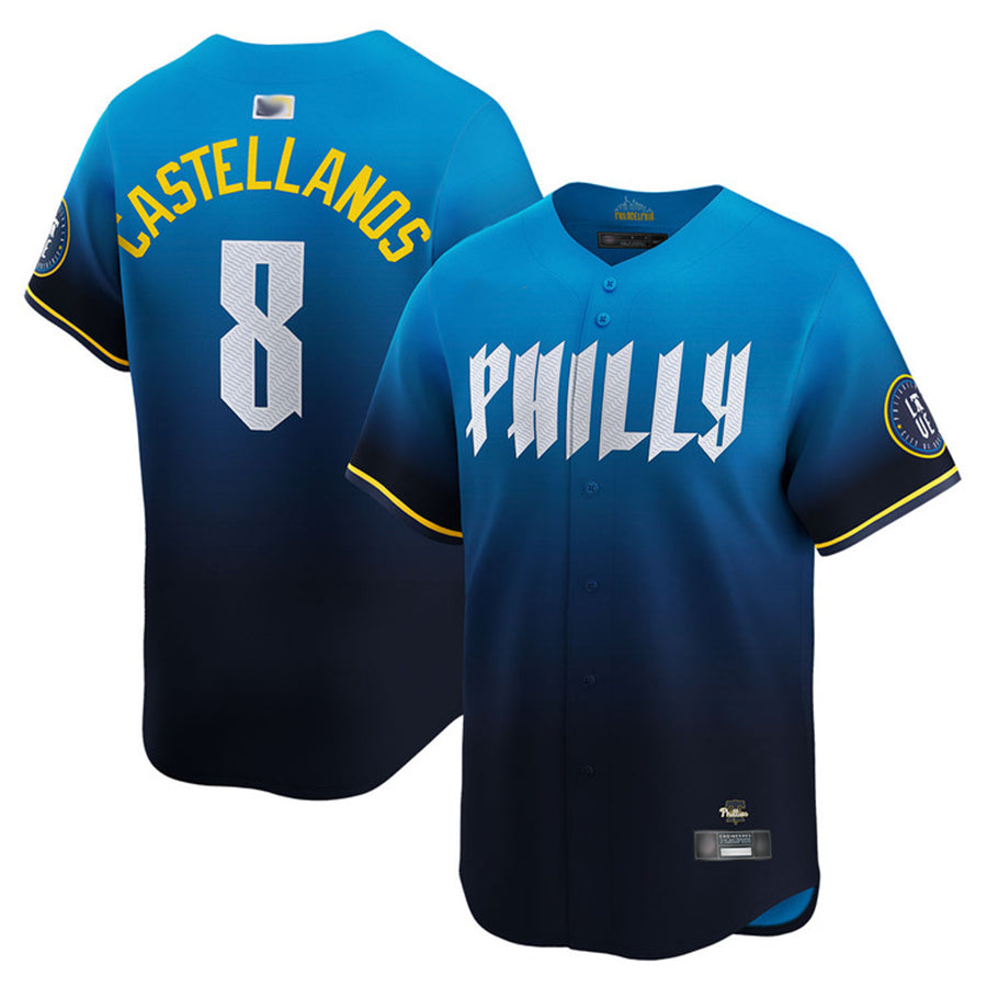 Custom #8 City Connect PHI Baseball Shirt Top